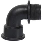 Raccord coudé mâle/femelle 1 pouce en plastique