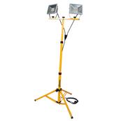 Projecteur chantier LED 2x30 watt 2 x 2400 lumen IP65, trépied télescopique