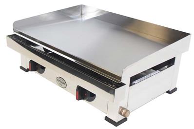 Plancha gaz avec plaque de cuisson en acier réctifié et polie 8.4kw 600x400x240mm