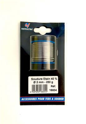 Soudure etain 40% - 2mm 250g