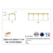 Abri 2 pentes Bois Douglas France Carport Auvent Camping-car 400x1250cm H 320cm