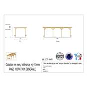 Abri Toit Plat Bois Douglas France Carport Auvent Camping-car 400x950cm H 320cm