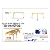Pergola indépendante Bois Douglas France Carport-Auvent terrasse 600x500cm H 250cm