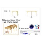Pergola indépendante Bois Douglas France Carport-Auvent terrasse 750x400cm H 250cm