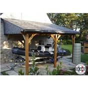 Abri 1 pente Adossé Bois Douglas France Carport Auvent voiture 300x500cm H 250cm