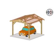 Abri 2 pentes Bois Douglas France Carport Auvent voiture 300x400cm H 250cm