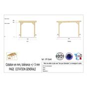 Abri Toit Plat Bois Douglas France Carport Auvent voiture 300x400cm H 250cm