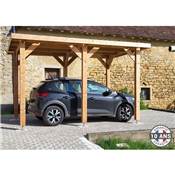 Abri Toit Plat Bois Douglas France Carport Auvent voiture 900x600cm H 250cm