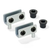Jeu charnières intérieures porte Verre ép. 4-6mm Acier Gris métallisé