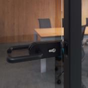 Serrure porte verre cadre bois cylindre clés porte verre 8-12mm acier alu. noir