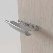 Lot 10 serrures porte visser dans meuble réglage Push Lite long. 80mm Amortisseur plastique Gris