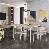 Lot 4 pieds table carrés 50x50mm Acier blanc