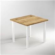 Lot 4 pieds table carrés 50x50mm Acier blanc