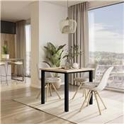 Pieds carrés cadre table 50x50mm 750x750mm Acier noir