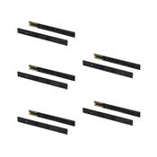 Lot 5 jeux Coulisses tiroirs roulement billes haut. 45mm prof. 450mm sortie totale  amortie Noir