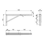 Jeu Supports pliables long. 403mm Acier noir