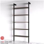 Lot consoles 5 étagères bois structure Zero planches non incluses Zamak noir texturé