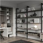 Lot consoles 5 étagères bois structure Zero planches non incluses Zamak noir texturé