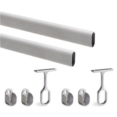 Lot 2 rails d'armoire 1,15 m supports alu. Zamak Anodisé mat