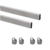 Lot 2 rails 0,75 m supports alu. Zamak Anodisé mat