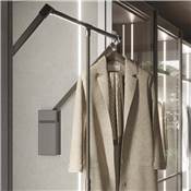 Penderie rabattable armoire Sway 600 - 830mm Acier alu. plastique titane