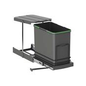 Poubelle recyclage Recycle cuisine 24 L fixation fond extraction manuelle auto. Anthracite