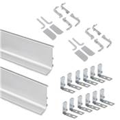 Kit 2 profils supérieurs Gola meubles cuisine long. 2,35m accessoires alu. Anodisé mat