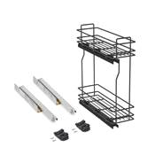 Porte-bouteilles latéral extractible fermeture amortie mod. 200mm Acier Anthracite