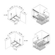 Système d'angle extractible meuble cuisine Suprastar acier chrome