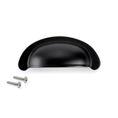 Lot 20 poignées meubles Alberic L77mm entraxe 64mm Zamak Noir