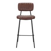Lot 2 Tabourets hauts simili cuir style industriel marron