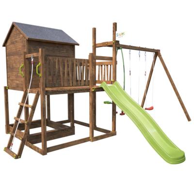 Aire de jeux en bois TENERIFE,  Dim.533x383x271cm, âges 3 à 12 ans