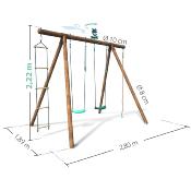 Portique en bois pour enfants ERNEST,  Dim.276x189x222cm, âges 3 à 12 ans