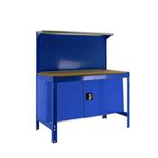 Établi métal bleu bois capacité charge 600 kgs dim.1445x1210x610mm à visser