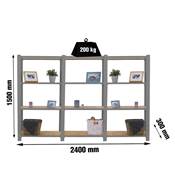 Étagère en métal gris osb 12 étagères charge 200 kgs dim.1500x2400x300mm sans vis