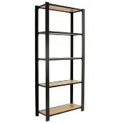 Étagère en métal anthracite chêne 5 étagères 200 kgs dim.2100x1600x300mm sans vis