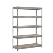 Étagère en métal galva bois 5 étagères charge 300 kgs dim.1975x1210x460mm sans vis
