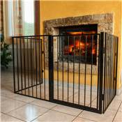 Barrière de sécurité barreaux métal 76x240cm 4 panneaux cheminée poêle noir