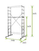 Échafaudage aluminium hauteur de travail 4 m B4