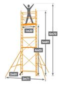 Échafaudage aluminium grande hauteur de travail 6.7 m SPEED’UP XL