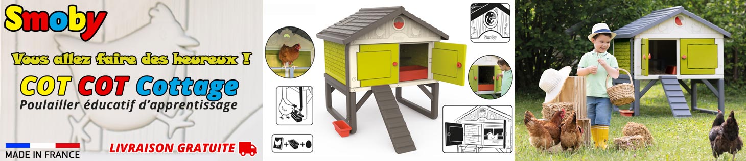 Poulailler éducatif d'apprentissage enfants Cot Cot Cottage SMOBY, chez Bricommerce et en livraison gratuite !...
