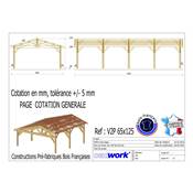 Abri Deux Pentes, Bois DOUGLAS Français, Carport, Auvent, Abri voiture