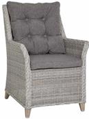 Fauteuil Bleuet, coussin assise et dossier, corp de chaise en osier, pied en bois