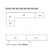 Ramis BLOCK, composition de modules, largeur 240 cm