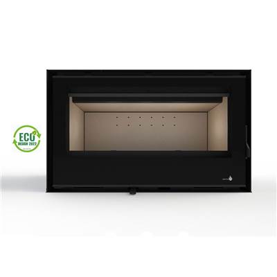 Pack Insert cheminée bois VISEU-C-895-S, 9KW, Cadre 4 côtés Verre