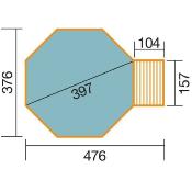 Piscine bois massif 593 b t.1, tout inclus, filtre, pompe, et local technique