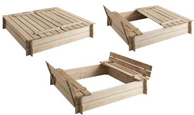 Bac à sable avec bancs rabatables, 386, BURGER