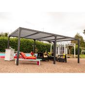 Pergola bioclimatique aluminium XXL anthracite 21,52 m2