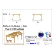 Pergola indépendante Bois Douglas France Carport-Auvent terrasse 400x400cm H 250cm
