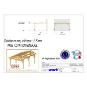 Pergolas Adossée Bois Douglas France Carport-Auvent terrasse 650x450cm H 250cm